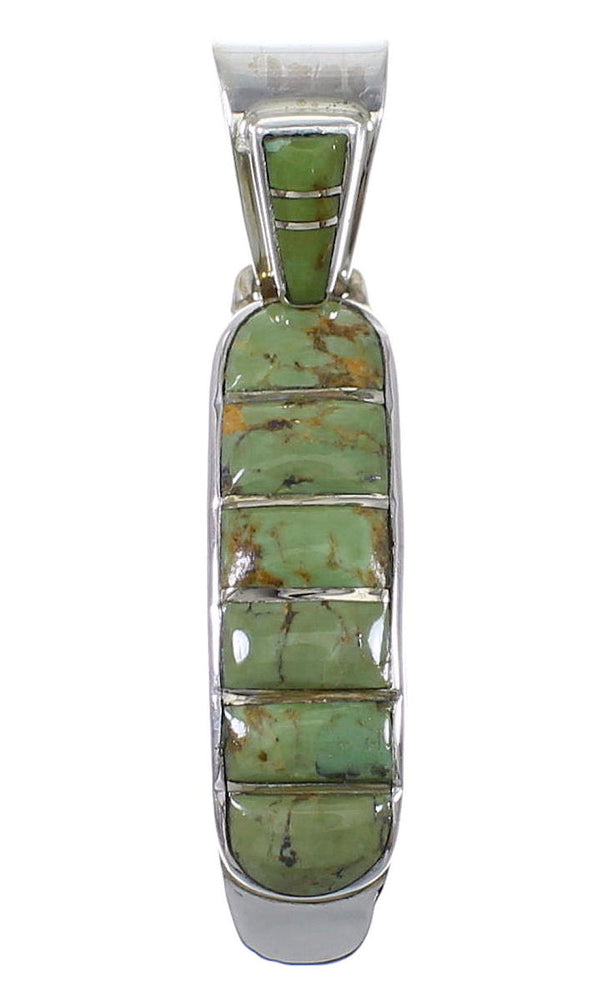 Turquoise Genuine Sterling Silver Southwestern Pendant QX78958